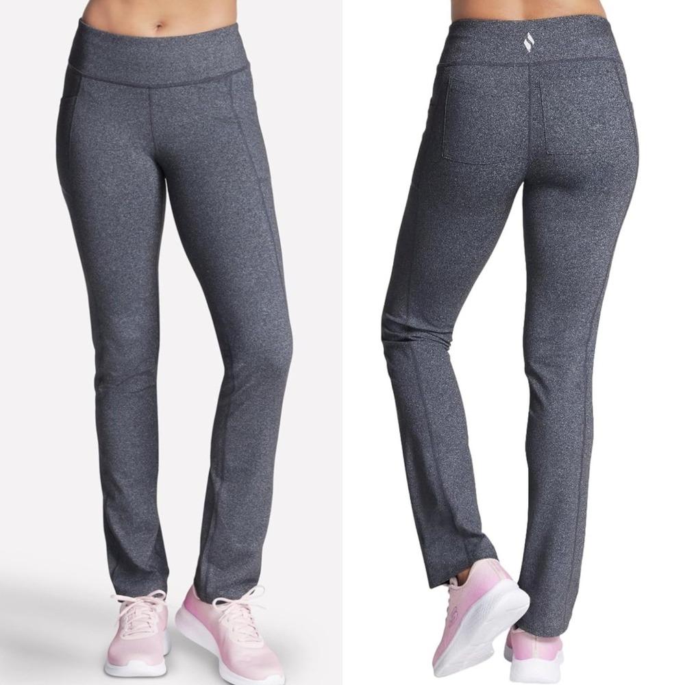 Skechers Go Walk Pull-On Pants Womens Plus XXL Gray Boot Cut Stretch Pockets